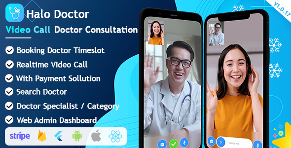Halo Doctor – Video Call Doctor Booking Appointment Timeslot with Firebase