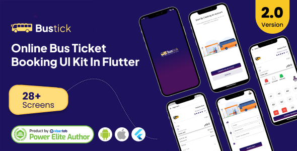 BusTick – Online Bus Ticket Booking App UI Kit in Flutter