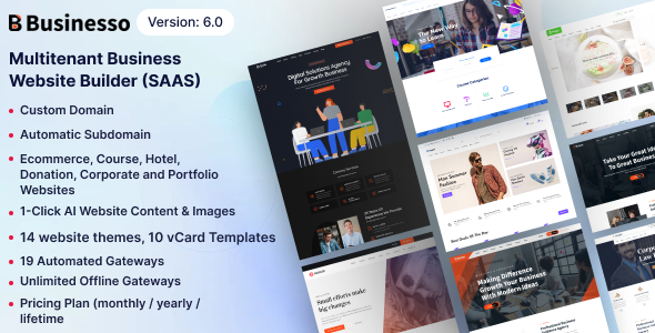 Businesso – AI Powered Website Builder SAAS (Multitenant)