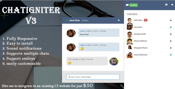 Codeigniter live chat app