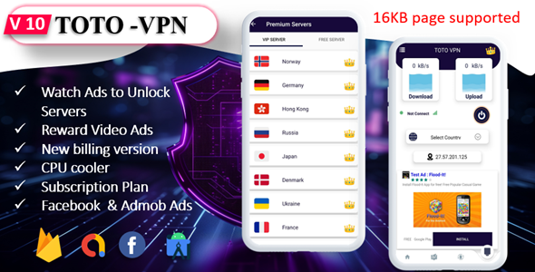 TOTO – VPN – VPN App – Facebook Ads – Admob Ads – Ads Manage Remotely – VPN  – VPN Subscription Plan