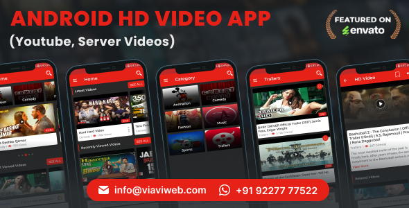 Android HD Video App (Youtube, Server Videos )