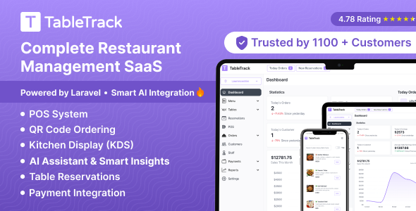 TableTrack – Complete Restaurant Management System SaaS