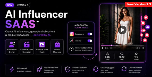 Influencify – AI Influencer SaaS Platform for Viral Reels & AI Videos (Node.js Script)