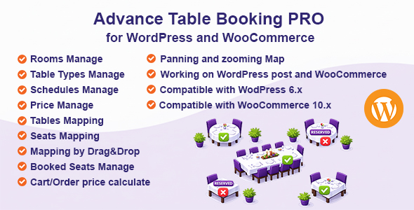 Restaurant Reservation – Table Booking with Seat Reservation for WooCommerce