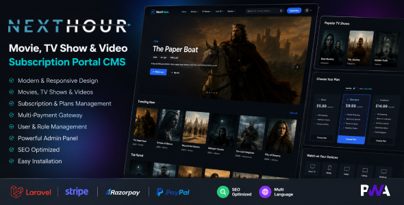 Next Hour – Movie Tv Show and Video Subscription Portal Cms