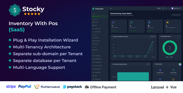 Stocky SaaS – POS & Inventory Management – ERP, HRM, WooCommerce & Online Store