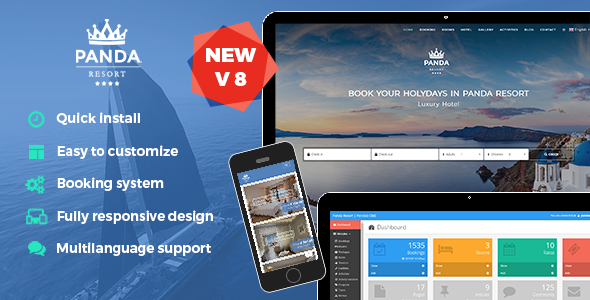 Panda Resort 8 – CMS for Single Hotel – Booking System