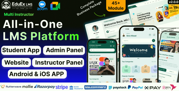 EduEx LMS – Ultimate Learning Management System (LMS) with (Laravel + Flutter Apps)