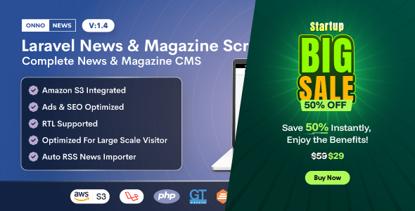 ONNO – Laravel News & Magazine Script