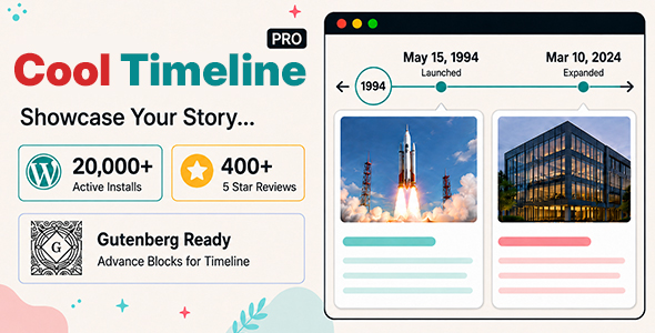 Cool Timeline Pro – Horizontal & Vertical Timeline Plugin For WordPress