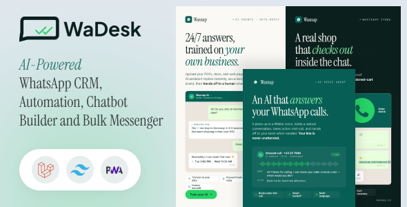 WaDesk SaaS – AI-Powered WhatsApp CRM, Automation, Chatbot Builder and Bulk Messenger