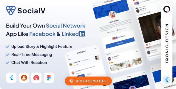 SocialV – Social Media App in Flutter with WordPress backend