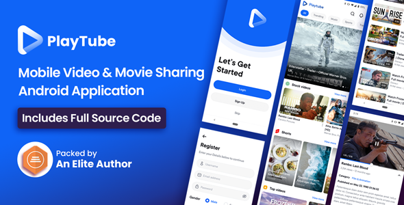 PlayTube – Mobile Video & Movie Sharing Android Native Application (Import / Upload)