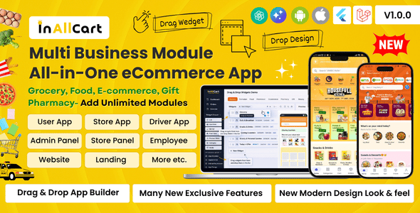 InAllCart – eCommerce App Builder With Admin Panel – Flutter App