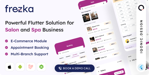 Frezka – Spa & Salon Management and Booking Flutter App