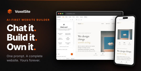 VoxelSite – AI Website Generator · Self-Hosted · Own Your Files