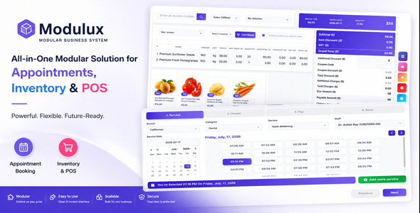 Modulux – Modular Business Management Platform – Appointment Booking, POS & Inventory