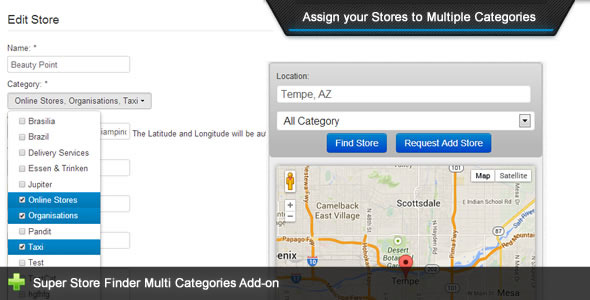 Super Store Finder – Multi Categories Add-on