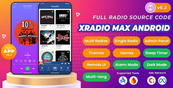 XRadio Max – Full Android Radio App Source Code