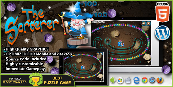 The Sorcerer  – HTML5 Puzzle Game