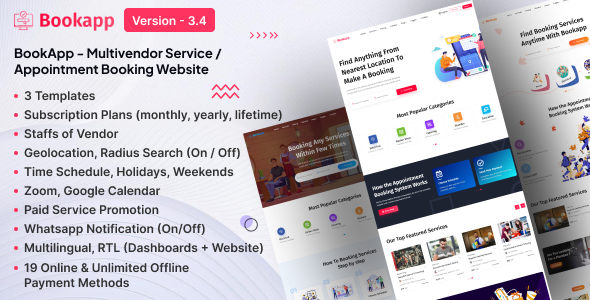 Bookapp – Service & Appointment Booking Laravel Marketplace (SAAS)