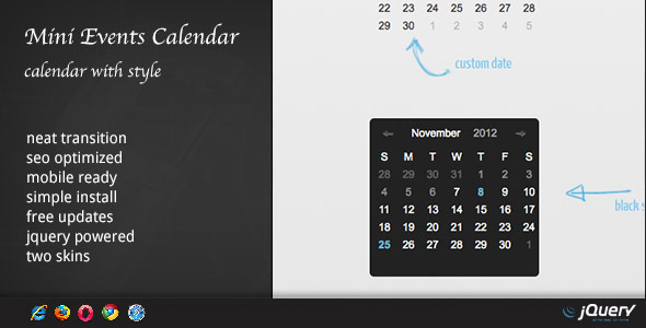 DZS jQuery Mini Events Calendar