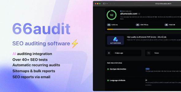 66audit – AI SEO reports tool (SAAS)