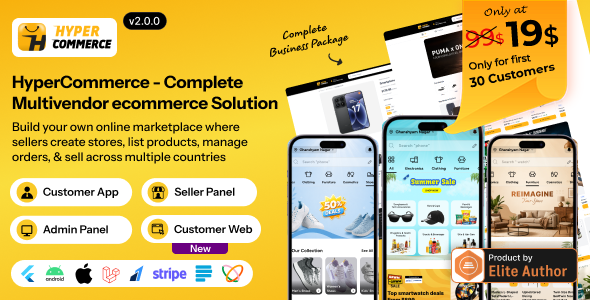 HyperCommerce – Multivendor eCommerce Marketplace – Flutter Apps & Laravel Admin Panel
