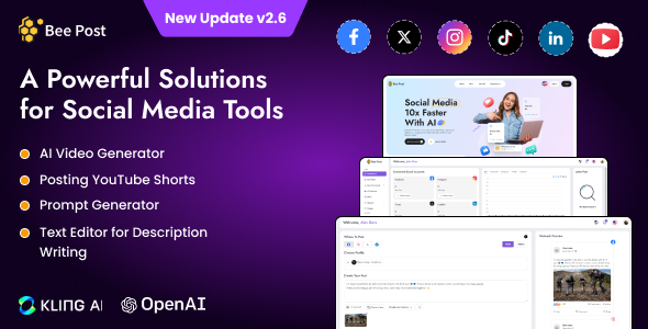 BeePost – AI Social Media Management & Content Creation SaaS with Subscription System