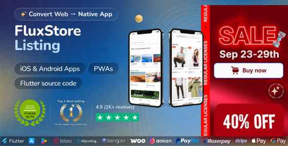 FluxStore Listing – The Best Directory WooCommerce app by Flutter