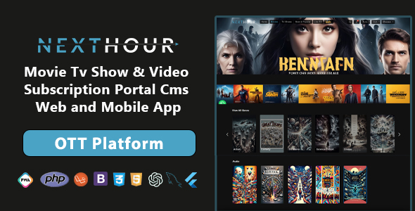 Next Hour – Movie Tv Show & Video Subscription Portal Cms Web and Mobile App