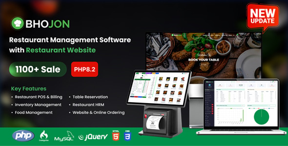 Bhojon – Best Restaurant Management Software with Restaurant Website