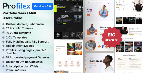 Profilex – Multitenant Portfolio Website Builder with Appointment Booking (White-Label SaaS)