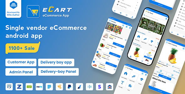 eCart – Grocery, Food Delivery, Fruits & Vegetable store, Full Android Ecommerce App