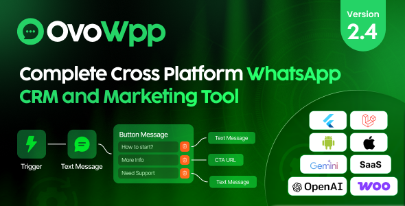OvoWpp – Complete Cross Platform WhatsApp CRM and Marketing Tool – Web and Mobile App – SaaS