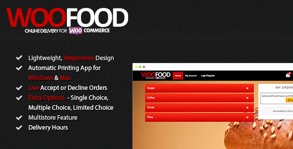 WooFood – Restaurant Menu & Ordering Plugin (Delivery & Pickup) for WordPress