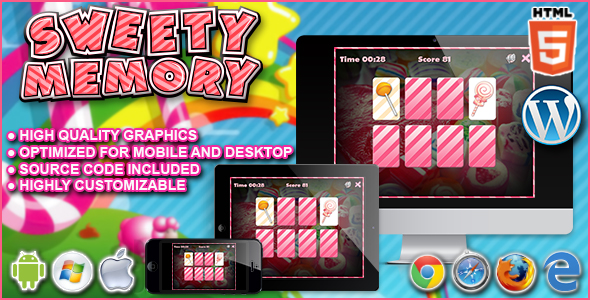 Sweety Memory – HTML5 Puzzle Game